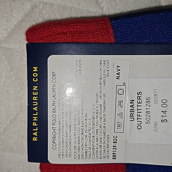 Polo Ralph Lauren Mens Stars Stripe Slack Socks sz 10-13🎊Host Pick - Picture 4 of 5